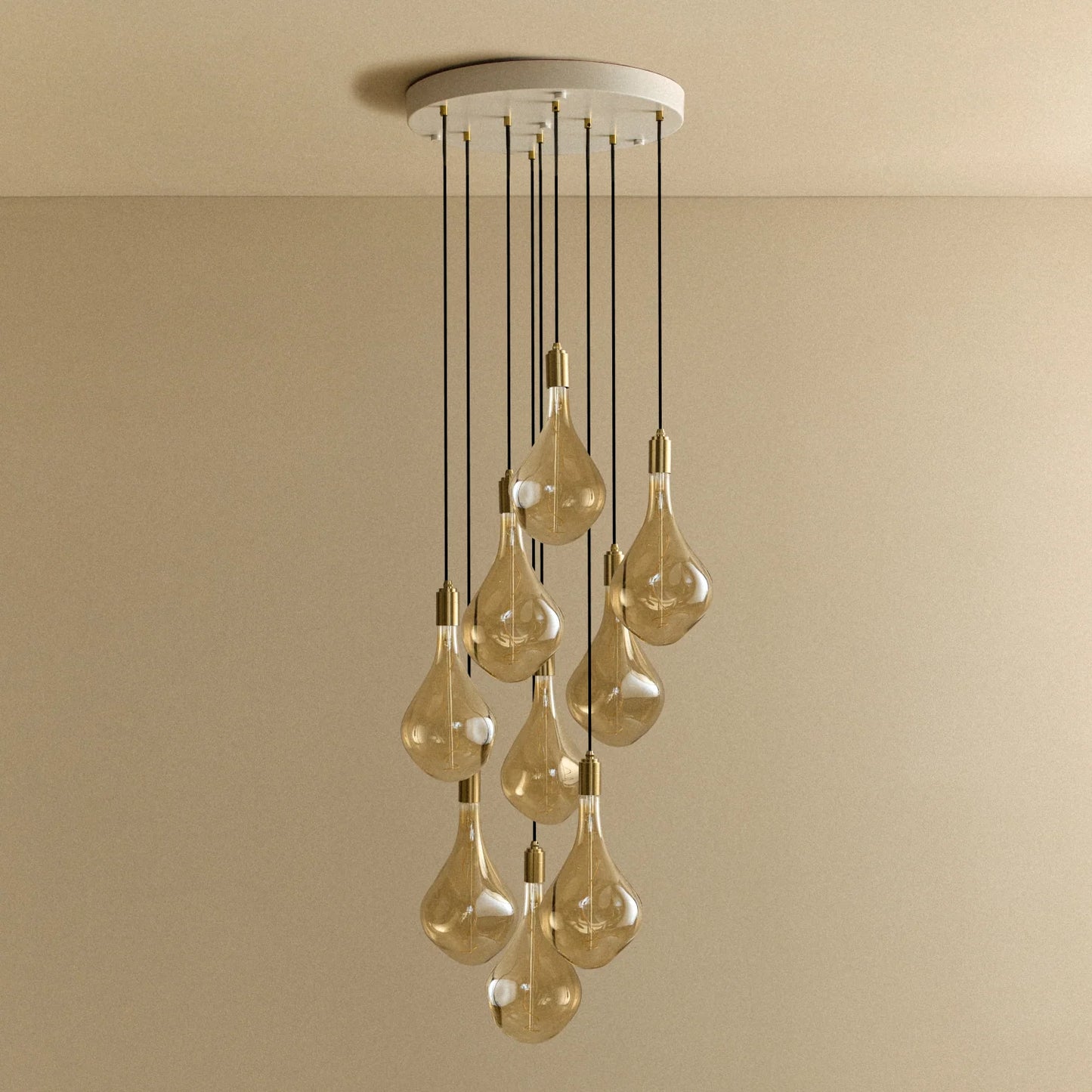 Nine Pendant in Brass + Voronoi III
