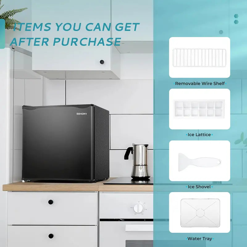 EUHOMY 1.7 Cu.Ft Compact Mini Fridge Built-in Freezer and Adjustable Temperature Control