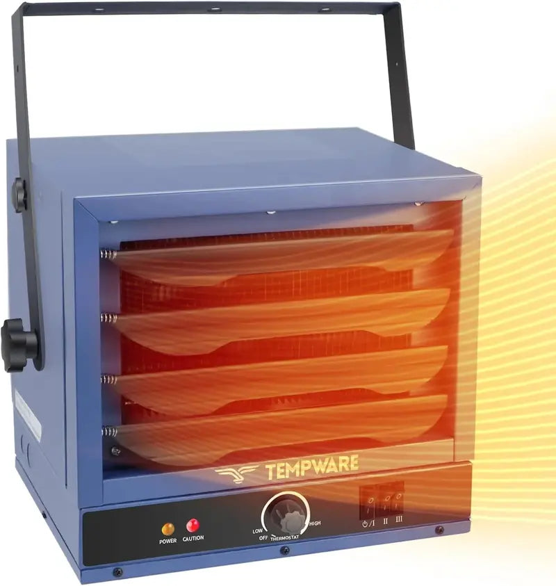 7500-Watt Digital Garage Heater Ceiling-Mounted EV-Compatible Workshop Heater, 240V Wired, Remote Control & 12-Hour Timer