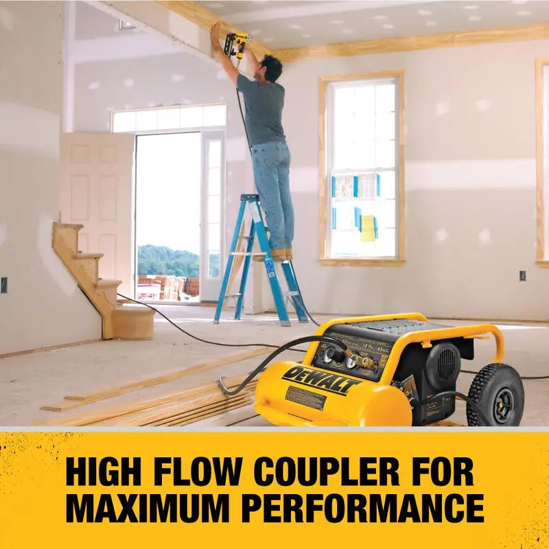 DEWALT HEAVY-DUTY 200PSI, 4.5 GALLON ELECTRIC WHEELED COMPRESSOR (D55146)