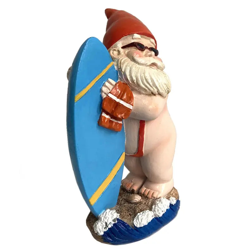 Charming Playful Gnome Figurine Whimsical Outdoor Decoration
