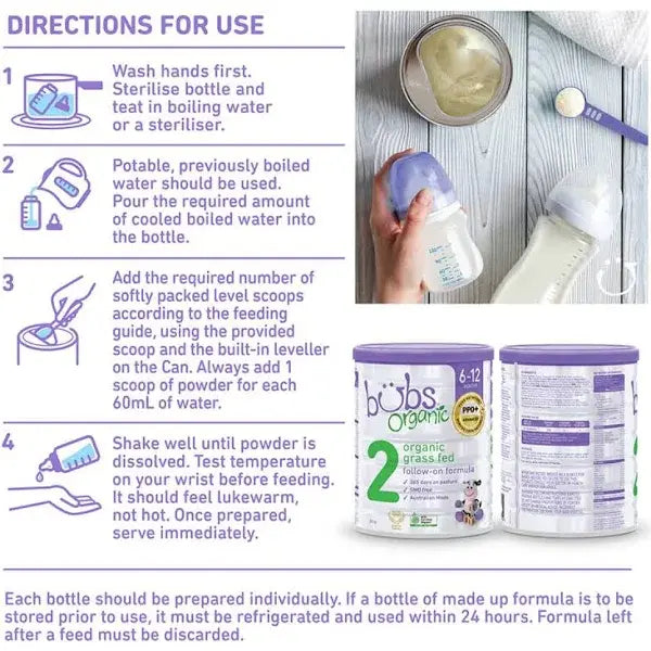 Bubs Organic 28.2 oz Grass-Fed Stage 2 Powder Infant Formula