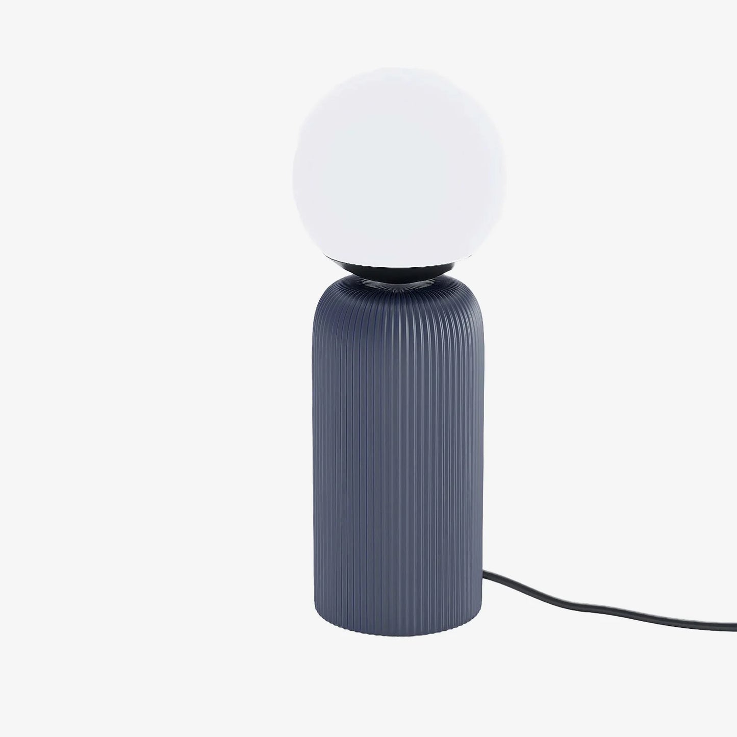 Lampe poser en c ramique bleue et globe de verre Gauguin