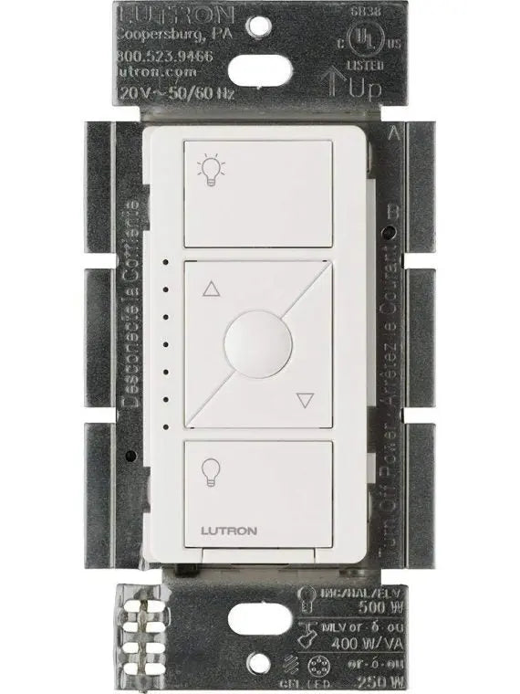 Lutron Smart Dimmer Switch for ELV+ Bulbs, 250W LED, PD-5NE-WH, White, 2-Pack