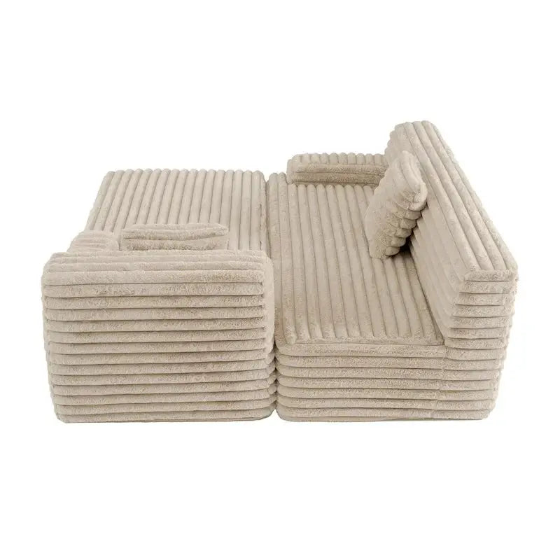 Cloud Modular Sectional Sofa Contemporary Upholstered L-Shaped Configuration with Two Decorative Pillows