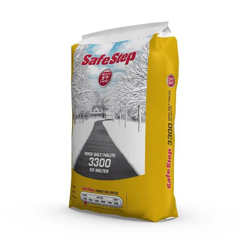 Safe Step 3300 50 lb Rock Salt Ice Melt, Halite Crystals for Quick Melting