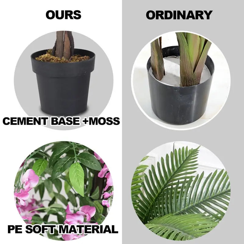 6-Foot Fake Wisteria Tree Realistic Artificial Greenery in Nursery Pot for Home Decor