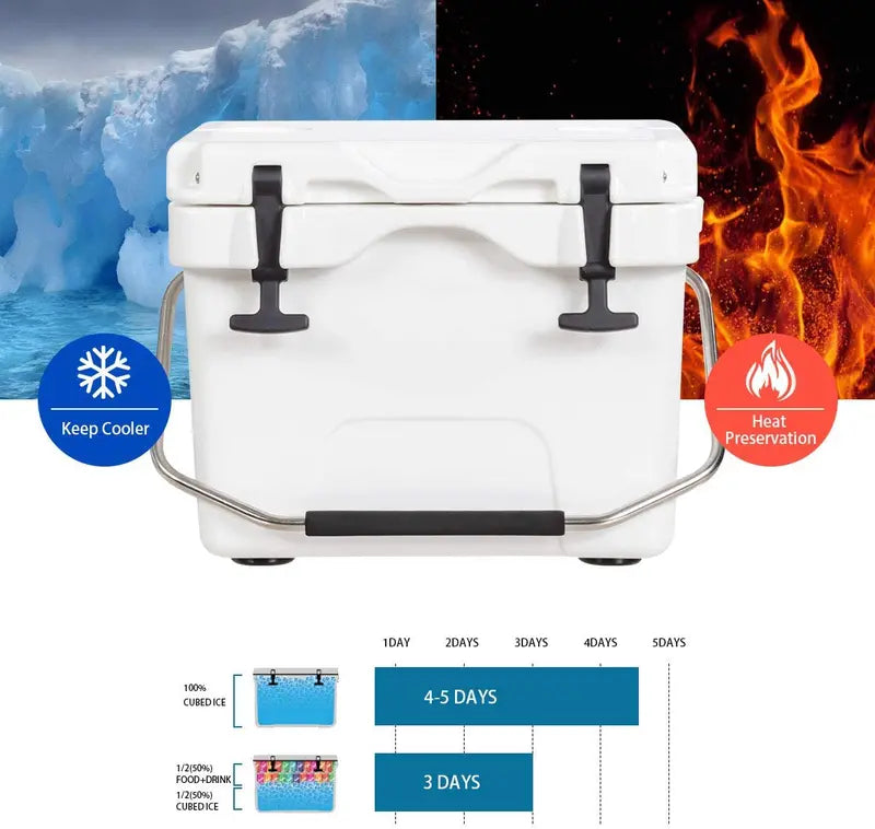 16-Quart Portable Cooler Insulated Ice Chest for Day Trips and Outdoor Adventures