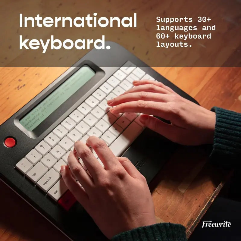 Freewrite Alpha E-Ink Digital Typewriter with Backlit Display and Cloud Sync