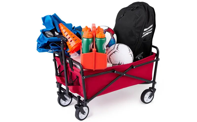 Seina Collapsible Folding Wagon with Straps | Utility Cart, Portable, Lightweight, Fold up, for Groceries, Laundry, Sports, Baseball, Softball, Fishing and Camping