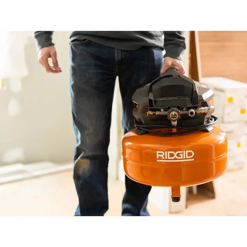 6-Gallon Electric Pancake Air Compressor Combo Includes 18GA Brad Nailer, 16GA Finish Nailer & 18GA Stapler (R69603FK)