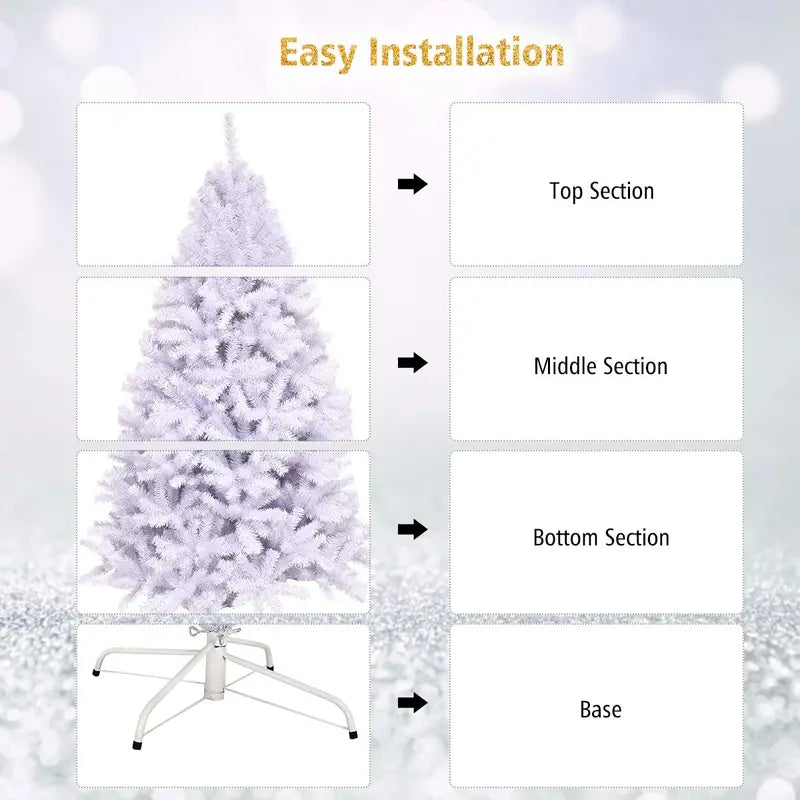 White Artificial Christmas Tree Available in 6ft, 7.5ft, and 9ft Heights