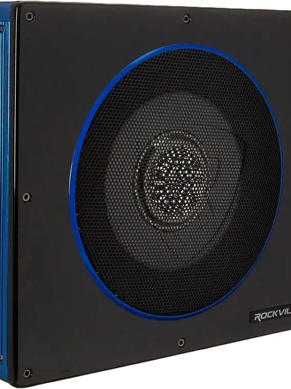 Rockville RW10CA 10″ 800 Watt Slim Low Profile Powered Car Subwoofer, Black