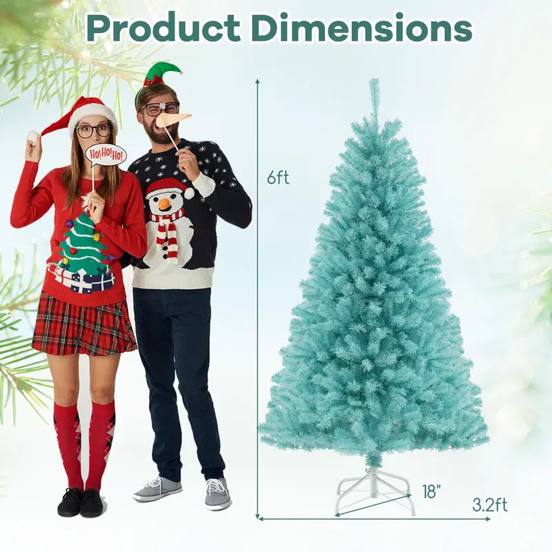 67 ft Blue Pre-Lit Christmas Tree Full Hinged Artificial Xmas Tree with 280380 Warm White LEDs