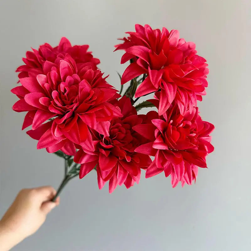 Dahlia-Inspired Silk Bouquet Mixed Rose and Peony Arrangement for Desktop & Interior Styling