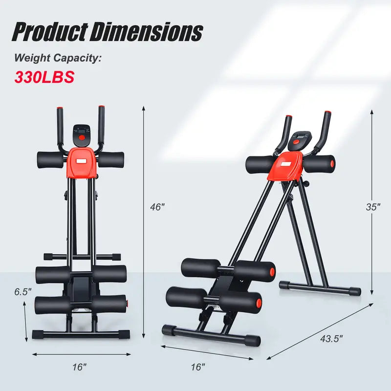 Foldable Abdominal Trainer with Three Resistance Levels for Core Strength and Stability Workouts
