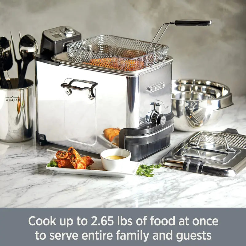 All-Clad Stainless Steel Deep Fryer Electric Immersion Fryer with Precise Temp Control