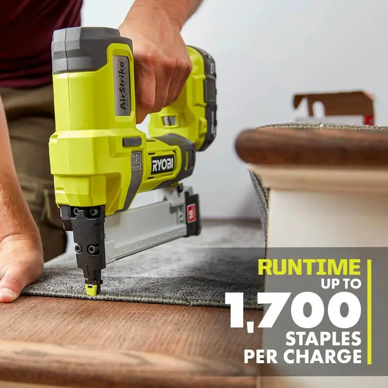 RYOBI ONE+ 18V 18-Gauge Cordless AirStrike Narrow Crown Stapler (Tool Only) P361