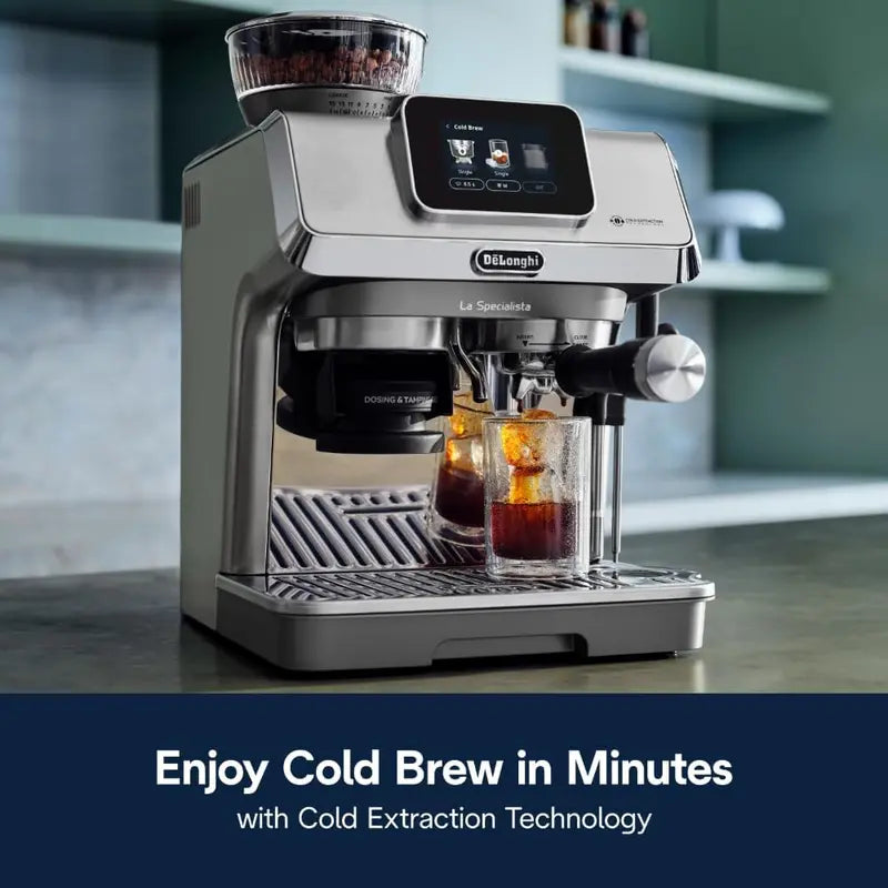 De’Longhi La Specialista Touch Espresso Machine Integrated Grinder, Cold Brew & Iced Mode, 10 Presets, Italian Craftsmanship