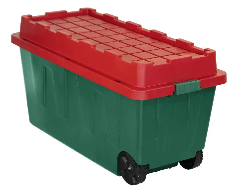 CenTrex 64-Gallon Green Holiday Tote with Secure Latching Lid