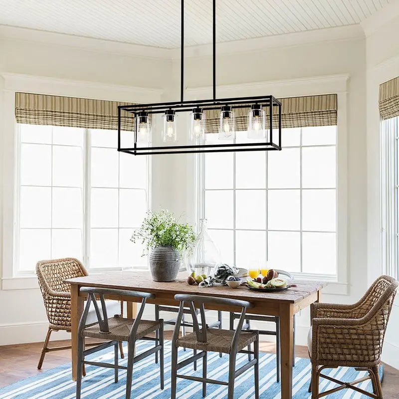 Rustic-Modern Matte Black Pendant Chandelier for Contemporary Spaces