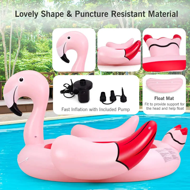 Giant Inflatable Flamingo Floating Island for 46 People