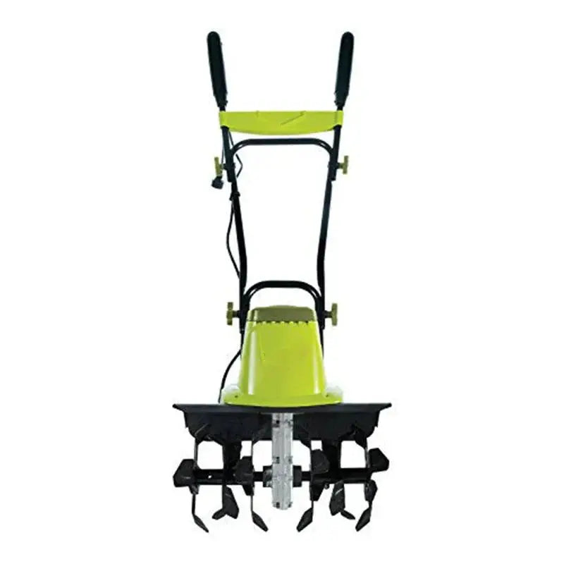 TJ603E 16-Inch 12-Amp Electric Tiller and Cultivator Green Housing, Garden Soil Prep Tool