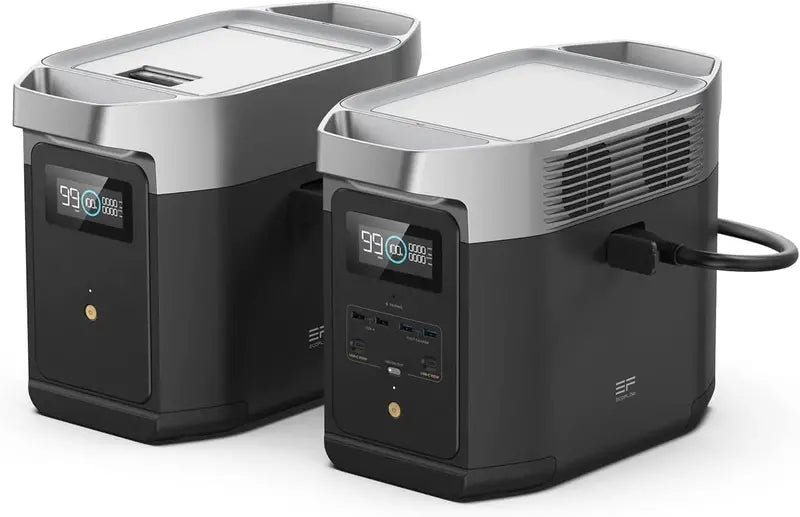 EcoFlow DELTA 2 Portable Power Station — 1024Wh LiFePO4 Battery, 1800W AC Output, Solar-Ready Generator for Camping & Backup