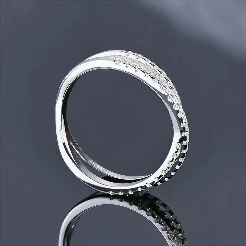 Eternity Cross-Over Band Ring in Premium Metal