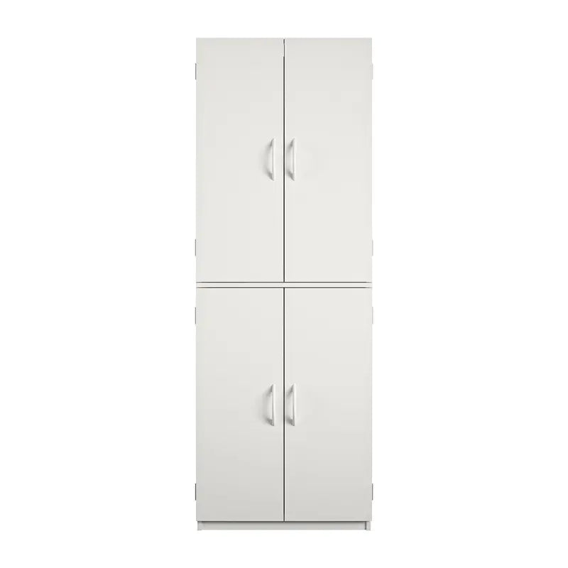 Mainstays 4-Door 5′ Storage Cabinet, White Stipple