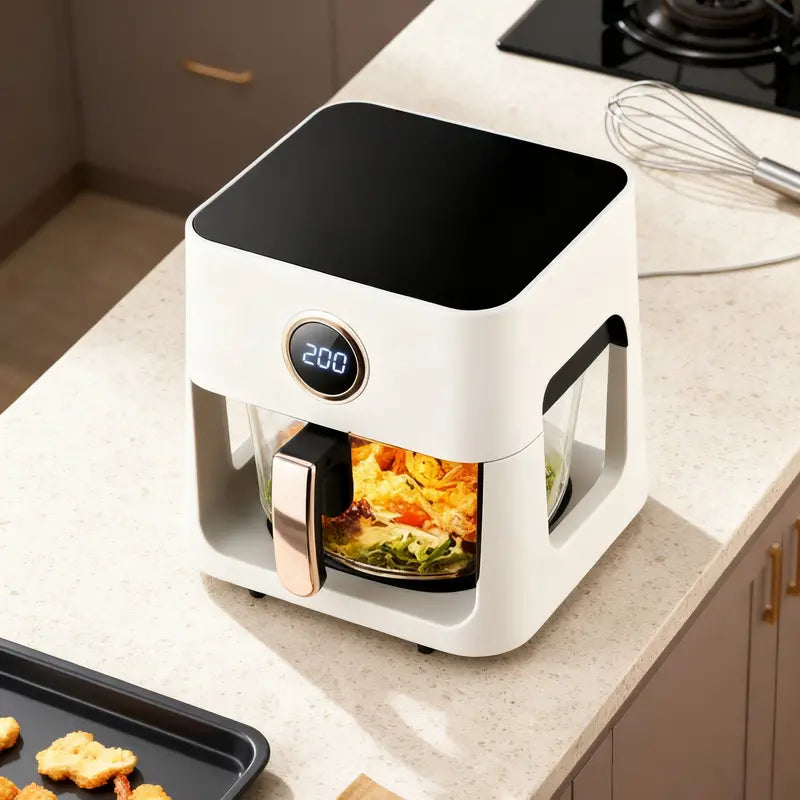 5L White Touchscreen Air Fryer Compact Smart Cooking Solution