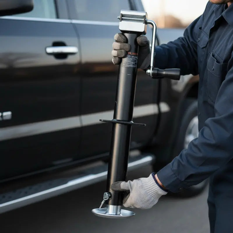 Heavy-Duty A-Frame Trailer Jack 5000 lb Capacity, 15-inch Travel, Adjustable Leg