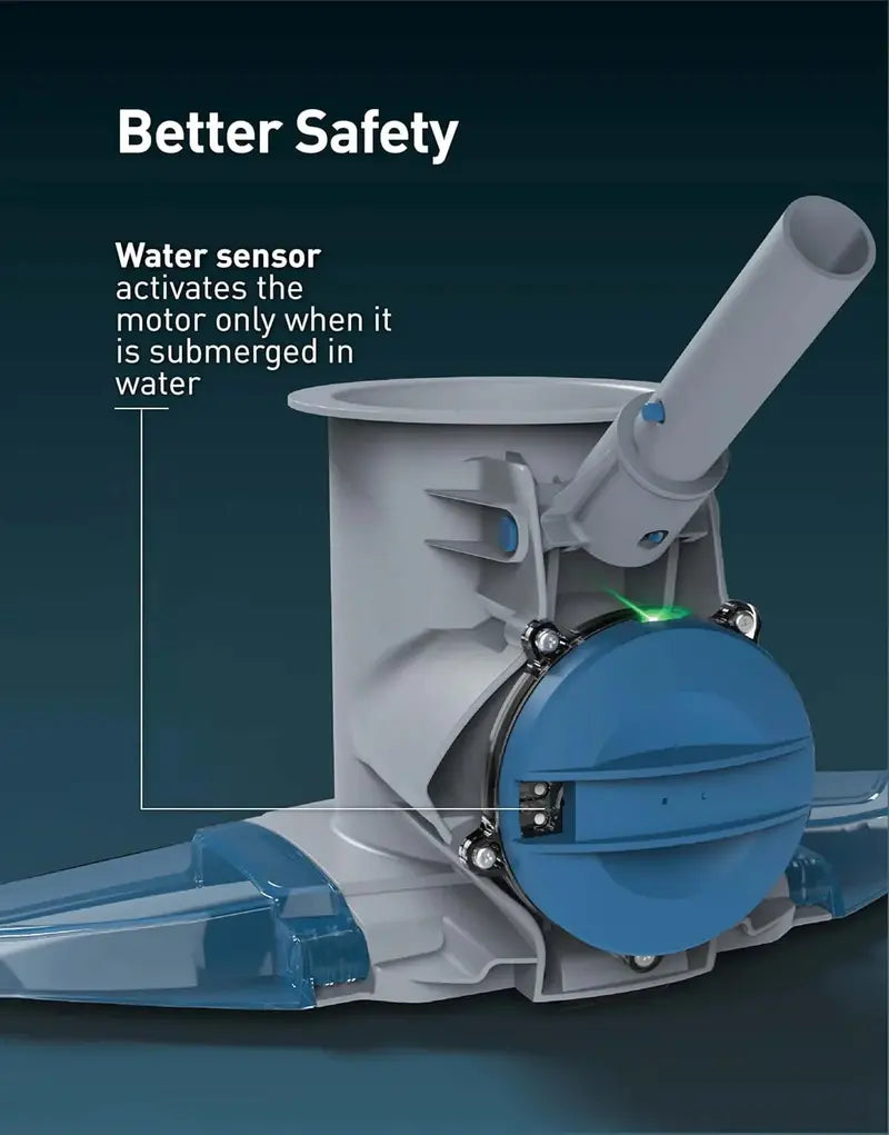 Cordless Rechargeable Pool Vacuum 30 GPM Suction, 75-Min Runtime, Extra-Large Debris Bag for Above-Ground & In-Ground Pools