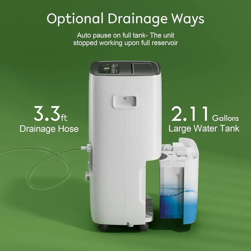 Waykar 2,000 Sq. Ft. Dehumidifier Auto/Manual Drain Options, 0.66-Gallon Tank, Compact Design for Home & Basement Use
