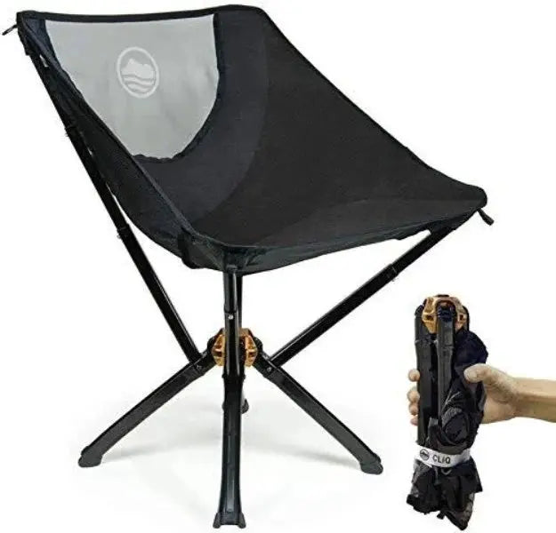 Cliq Ultra-Compact Camping Chair Crowdfunded Bestseller, 5-Second Setup, 300-Lb Capacity, Aircraft-Grade Aluminum