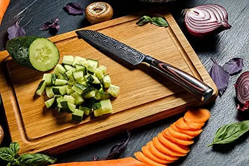 Yatoshi 7-Piece Knife Block Set High Carbon Stainless Steel Kitchen Knives with Ergonomic Pakka Wood Handles
