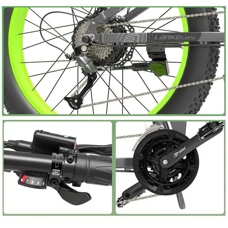 Lankeleisi XT750 Plus Fat Tire E-Mountain Bike 1000W Motor, 26″ Wheels, Dual Crown Fork, Foldable Frame