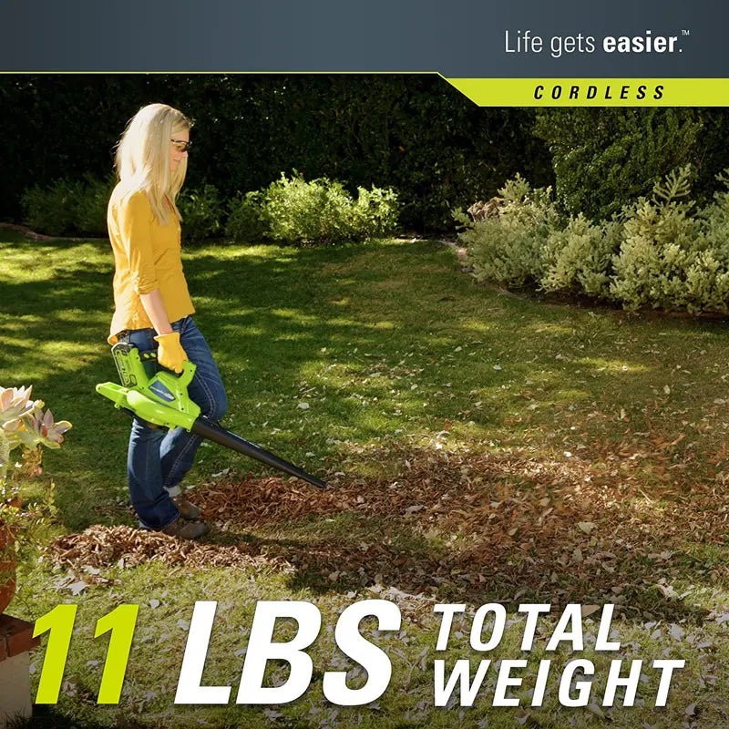 40V Cordless Variable-Speed Leaf Blower and Vacuum 185 MPH Airflow, Includes 4.0Ah Battery & Charger (Model 24322)