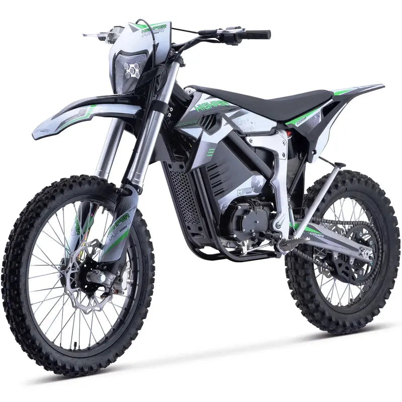MotoTec Venom 72V Electric Dirt Bike 12,000W High-Performance Off-Road Motorcycle (White)