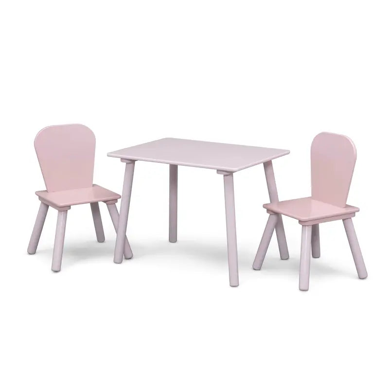Delta Children Pink Toddler Playroom Set: Table, 2 Chairs & 6-Bin Organizer with Stickers