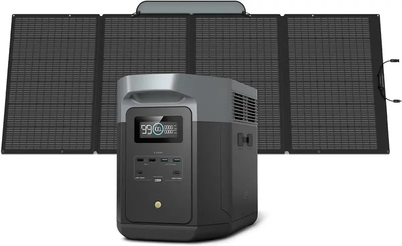 EcoFlow DELTA 2 Max Portable Power Station 2400W Solar Generator, 2048Wh Capacity, 1-Hour Fast Charge