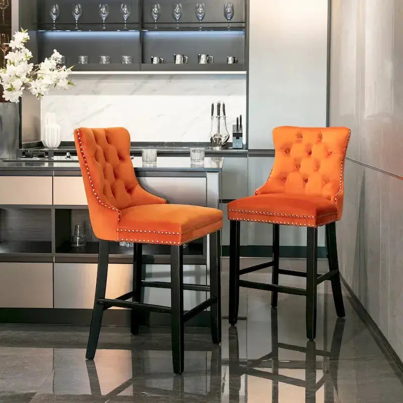 Leisure Style Bar Stools Set of 2 Contemporary Counter-Height Chairs