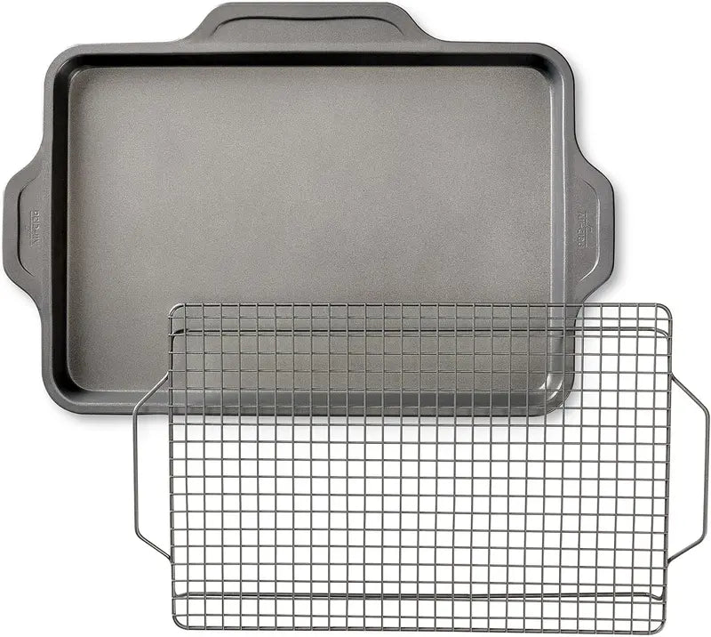 10-Piece Nonstick Bakeware Set Oven-Safe to 450°F, Includes Sheets, Pans, Rack, and More