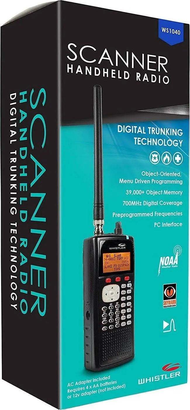 Whistler WS1040 Handheld Scanner Radio Black Digital Frequency Monitor