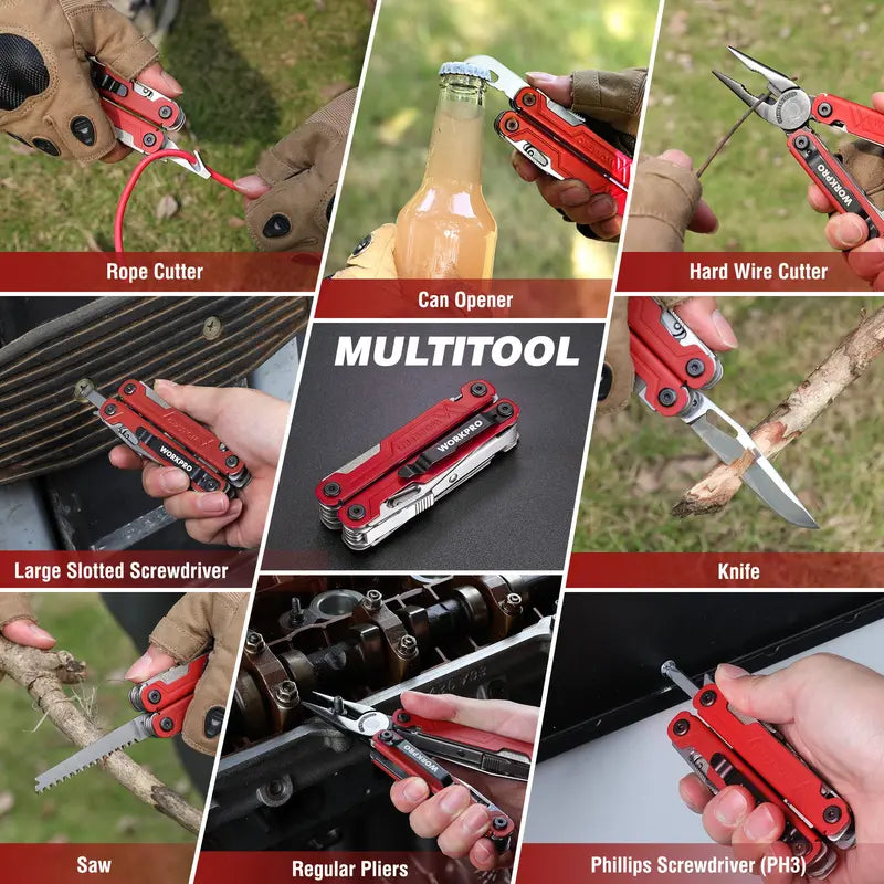 WORKPRO 18-in-1 Multi-Function Plier Tool with Ergonomic Grip