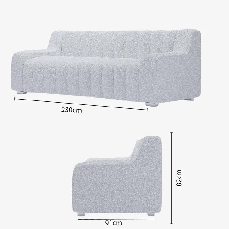 Canap blanc tissu bouclette Garance