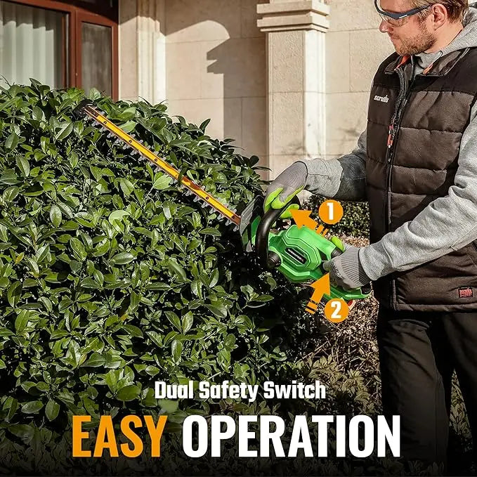 WORKPROX 20V 22-Inch Dual-Action Hedge Trimmer 3/4-Inch Cutting Capacity for Clean Branch Removal
