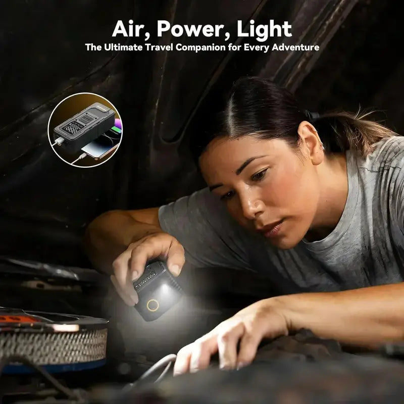 High-Speed Cordless Tire Inflator 160 PSI Portable Air Compressor with Digital Pressure Gauge