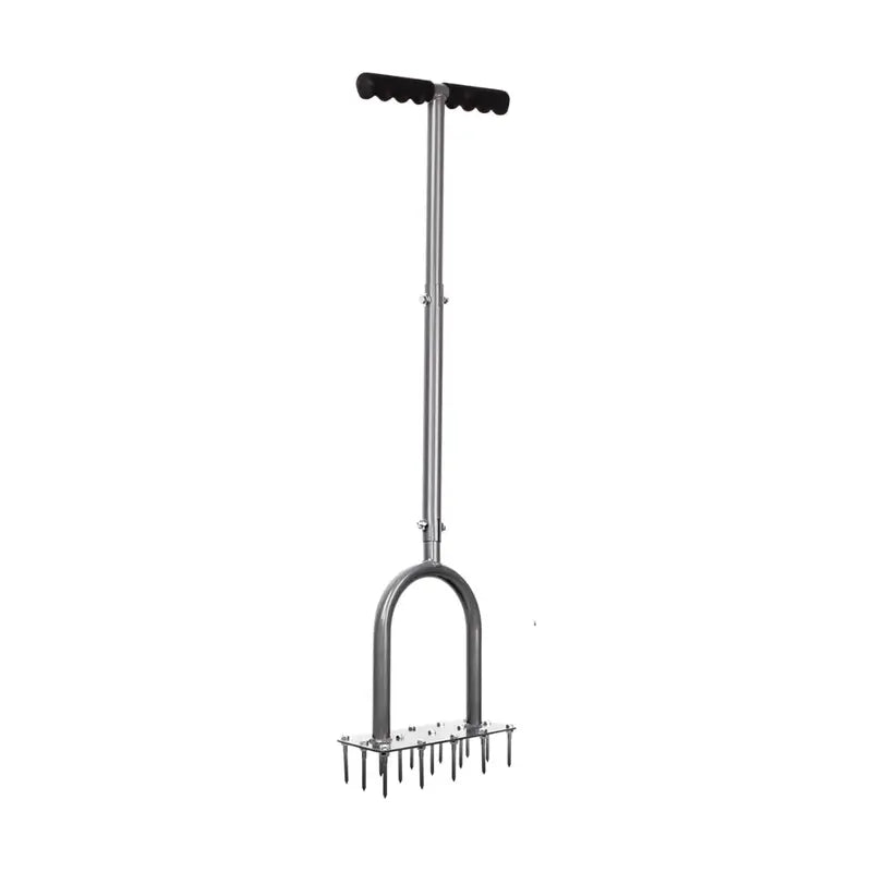 Heavy-Duty Manual Lawn Aerator 15 Steel Spikes for Aeration & Root Growth