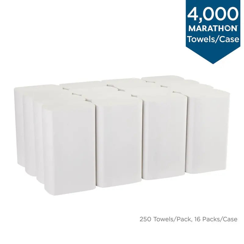 Marathon Multifold 1-Ply Paper Towels, 9.2″x9.4″, White, 4000 Towels/Case, SFI Certified